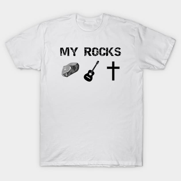 Christian Music Acoustic Guitar Rock T-Shirt by thelamboy